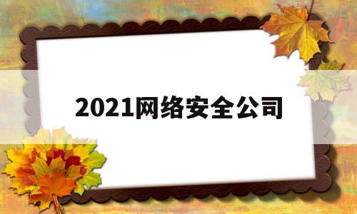 2021网络安全公司(2020网络安全公司排行)