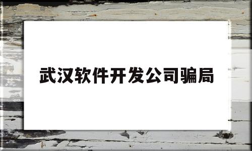 武汉软件开发公司骗局(武汉软件开发公司骗局曝光)