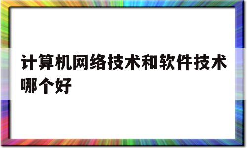 计算机网络技术和软件技术哪个好(计算机网络技术和软件技术哪个好学)