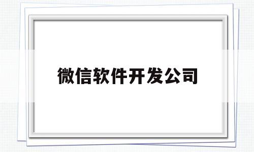 微信软件开发公司(微信软件开发商)