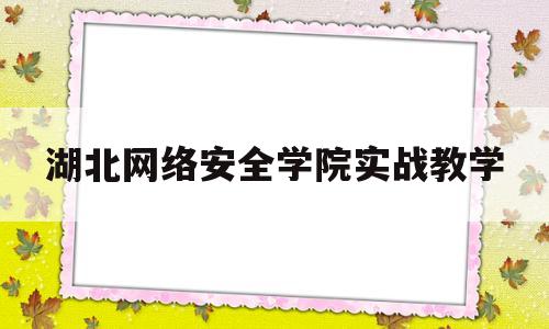 湖北网络安全学院实战教学(湖北网安科技有限公司技术研发中心)