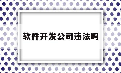 软件开发公司违法吗(开发软件的公司犯法吗)