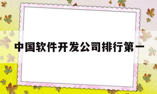 中国软件开发公司排行第一(中国最大的软件开发公司名字有哪些)