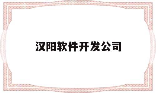 汉阳软件开发公司(武汉软件开发公司都分布哪里)