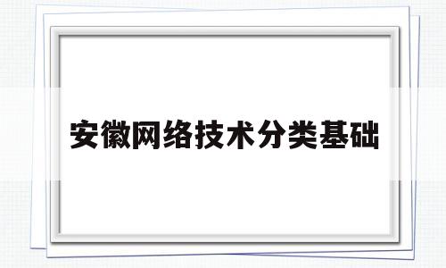 安徽网络技术分类基础(安徽网络技术有限公司)