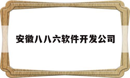 安徽八八六软件开发公司(软件开发公司前十名)