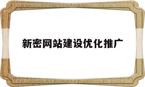 新密网站建设优化推广(河南新站网站优化)