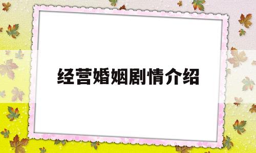 经营婚姻剧情介绍(经营婚姻免费观看)