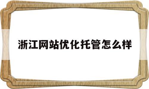 浙江网站优化托管怎么样(浙江网站优化培训)