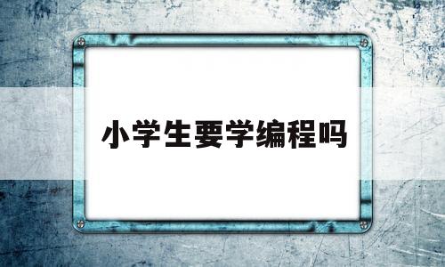 小学生要学编程吗(小学生有必要学编程吗,听听老师怎么说)