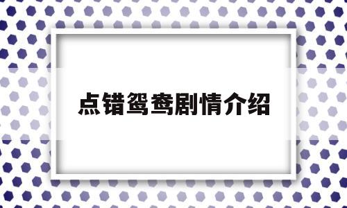 点错鸳鸯剧情介绍(错点鸳鸯戏点鸳鸯的结局)