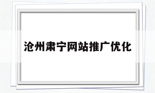 沧州肃宁网站推广优化的简单介绍