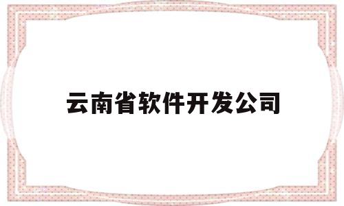 云南省软件开发公司(云南软件开发培训学校)