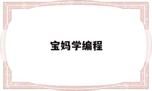 宝妈学编程(学编程到底对孩子有用吗)