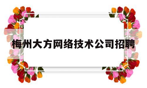 梅州大方网络技术公司招聘(梅州大方网络技术公司招聘)