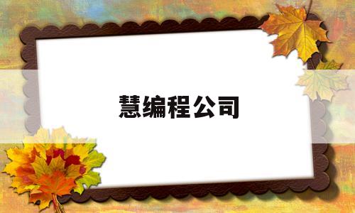 慧编程公司(慧编程的网址)