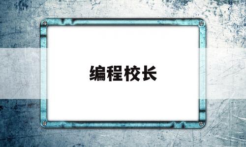 编程校长(校园编程课程)