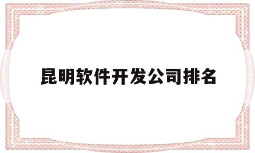 昆明软件开发公司排名(昆明软件开发公司排名榜)