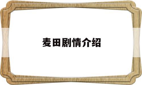 麦田剧情介绍(麦田电视剧叫什么名字)