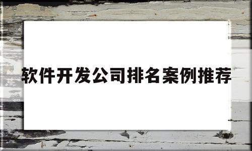软件开发公司排名案例推荐(软件开发哪个公司比较好)