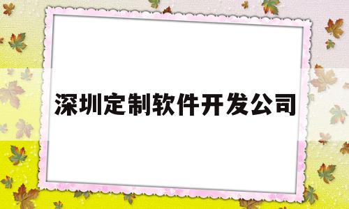深圳定制软件开发公司(深圳定制软件开发公司招聘)