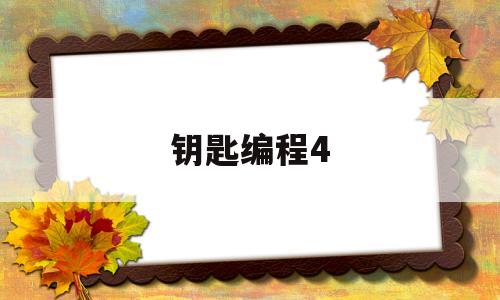 钥匙编程4(钥匙编程2已启动)