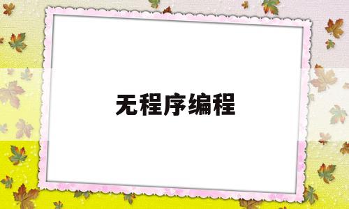 无程序编程(无代码编程)