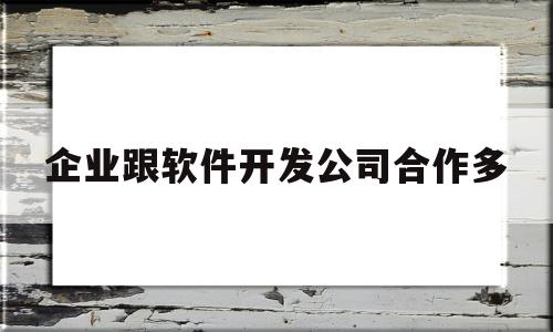 企业跟软件开发公司合作多(软件公司合作开发协议)