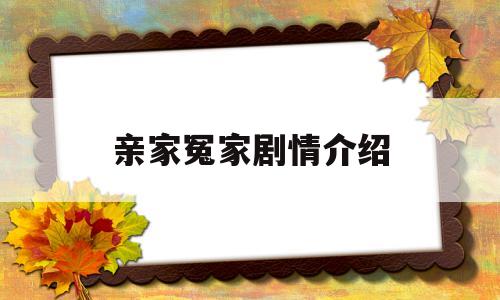 亲家冤家剧情介绍(冤家,亲家)