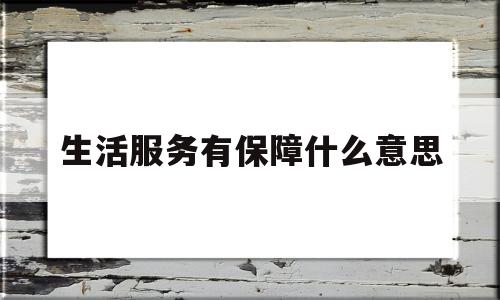 生活服务有保障什么意思(生活服务包括哪些?)