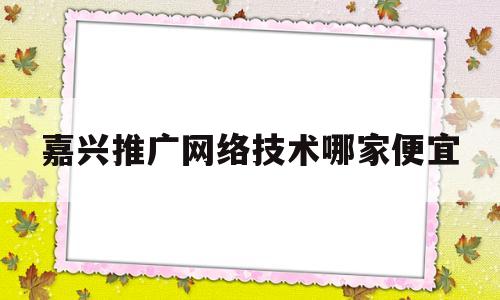 嘉兴推广网络技术哪家便宜(嘉兴优化排名推广)