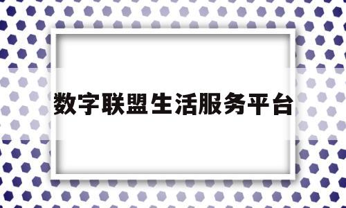 数字联盟生活服务平台(数字联盟是什么)