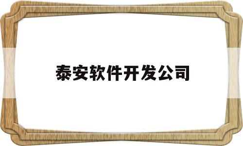 泰安软件开发公司(泰安app开发)