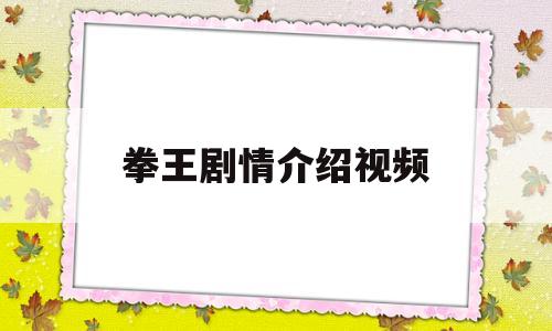 拳王剧情介绍视频(拳王)