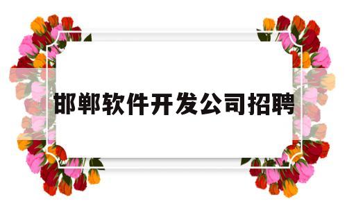 邯郸软件开发公司招聘(邯郸卖软件)