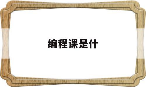 编程课是什(编程课是什么东西)