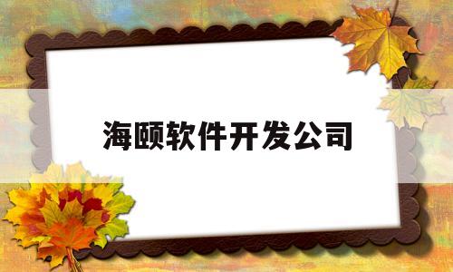 海颐软件开发公司(如何自己制作一个软件)