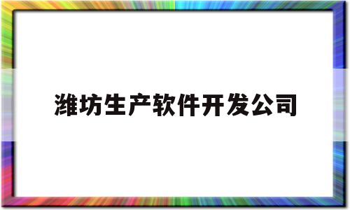 潍坊生产软件开发公司(潍坊生产软件开发公司排名)