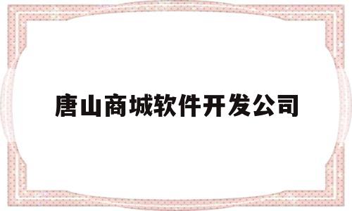 唐山商城软件开发公司(唐山app开发公司)