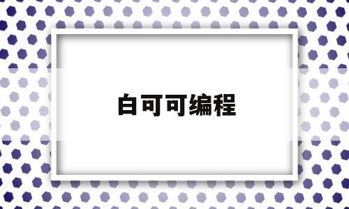 白可可编程(少儿编程scratch教程)