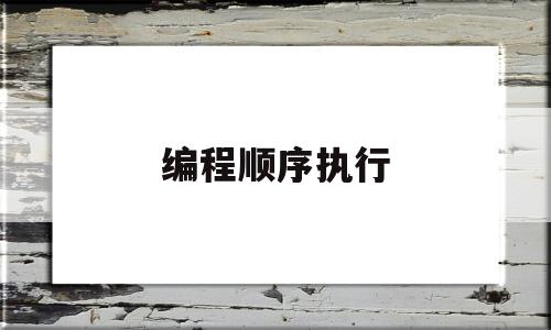 编程顺序执行(编程顺序语句)