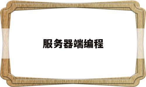 服务器端编程(服务器编程用什么软件)