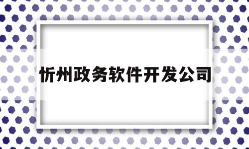 忻州政务软件开发公司(忻州政务服务平台)