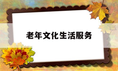 老年文化生活服务(老年文化生活服务内容)