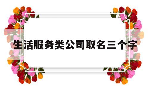 生活服务类公司取名三个字(生活服务公司是干什么的)