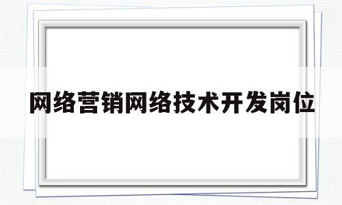 网络营销网络技术开发岗位(网络营销的岗位要求有哪些)