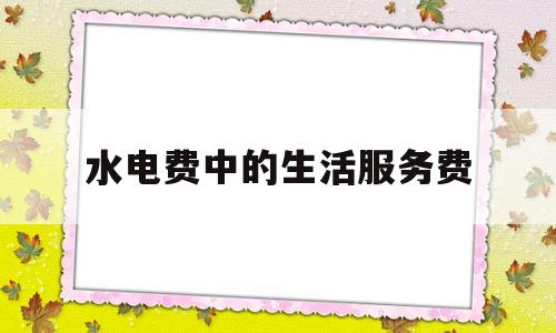 水电费中的生活服务费(生活服务电费税率)