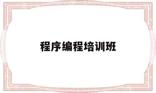 程序编程培训班(程序编程培训学校)