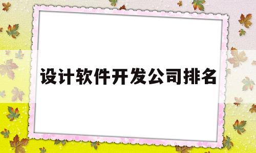 设计软件开发公司排名(软件设计公司是做什么的)