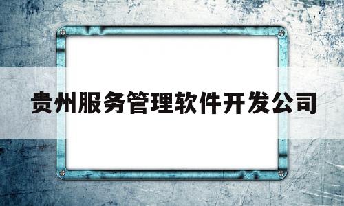 贵州服务管理软件开发公司(贵州省软件开发行业协会)
